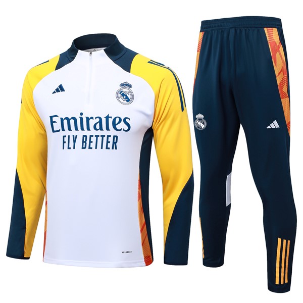 Sudadera De Training Real Madrid 2024/25 Blanco Amarillo 3